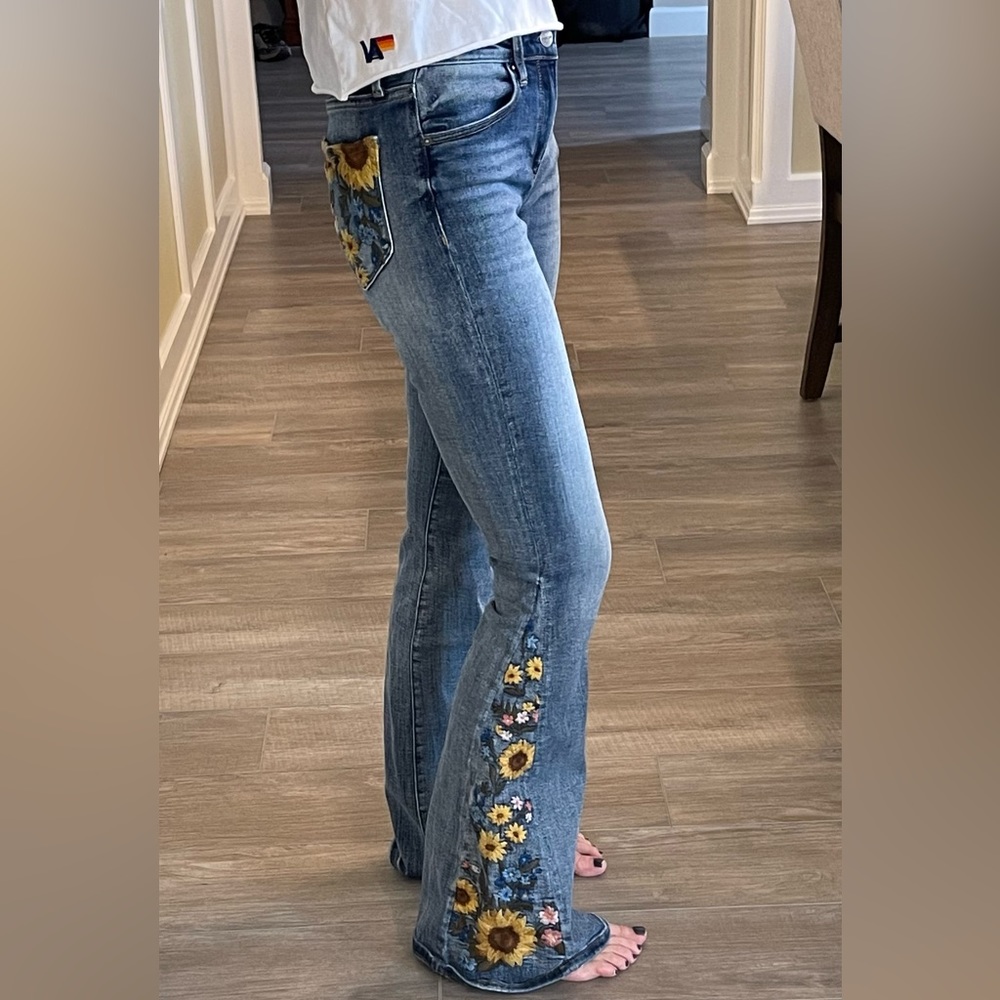 Driftwood Women’s Embroidered Farrah Flare Jeans